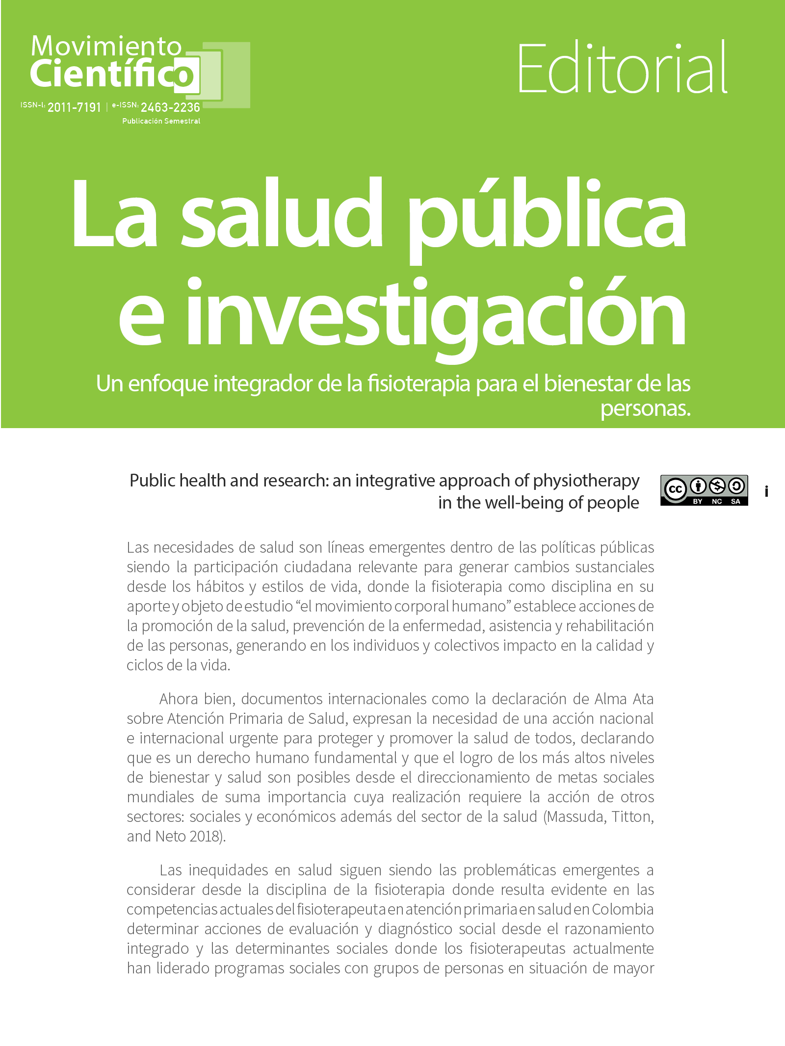 Portada de Editorial